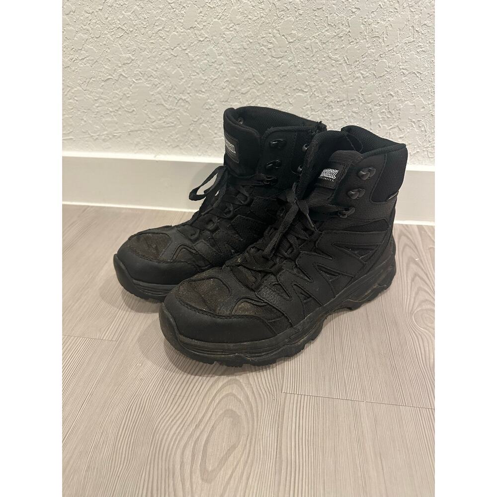 Tactical Performance Black Leather Combat Boots Men 8.5 Utility Workwear Outdoor - Picture 3 of 12